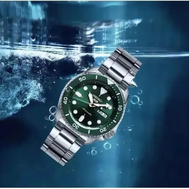 Reloj SEIKO Original 5 serie deportiva, relojes de pulsera clásicos de moda de cuarzo giratorios redondos con banda de acero resistente al agua automática