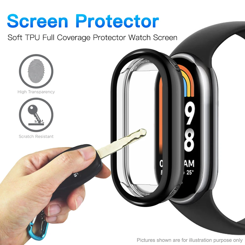 Case for Xiaomi Mi Band 9 Screen Protector Case Soft TPU All-Around Protective Bumper Cover Accessories for MiBand 9 Shell