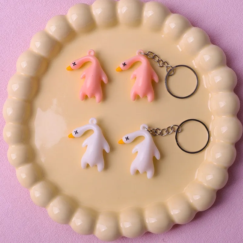 Monking Funny Color Change Duck Keychain UV Photochromic Simulation Roast Duck Car Pendants Keyring for Handbag Accessories Gift