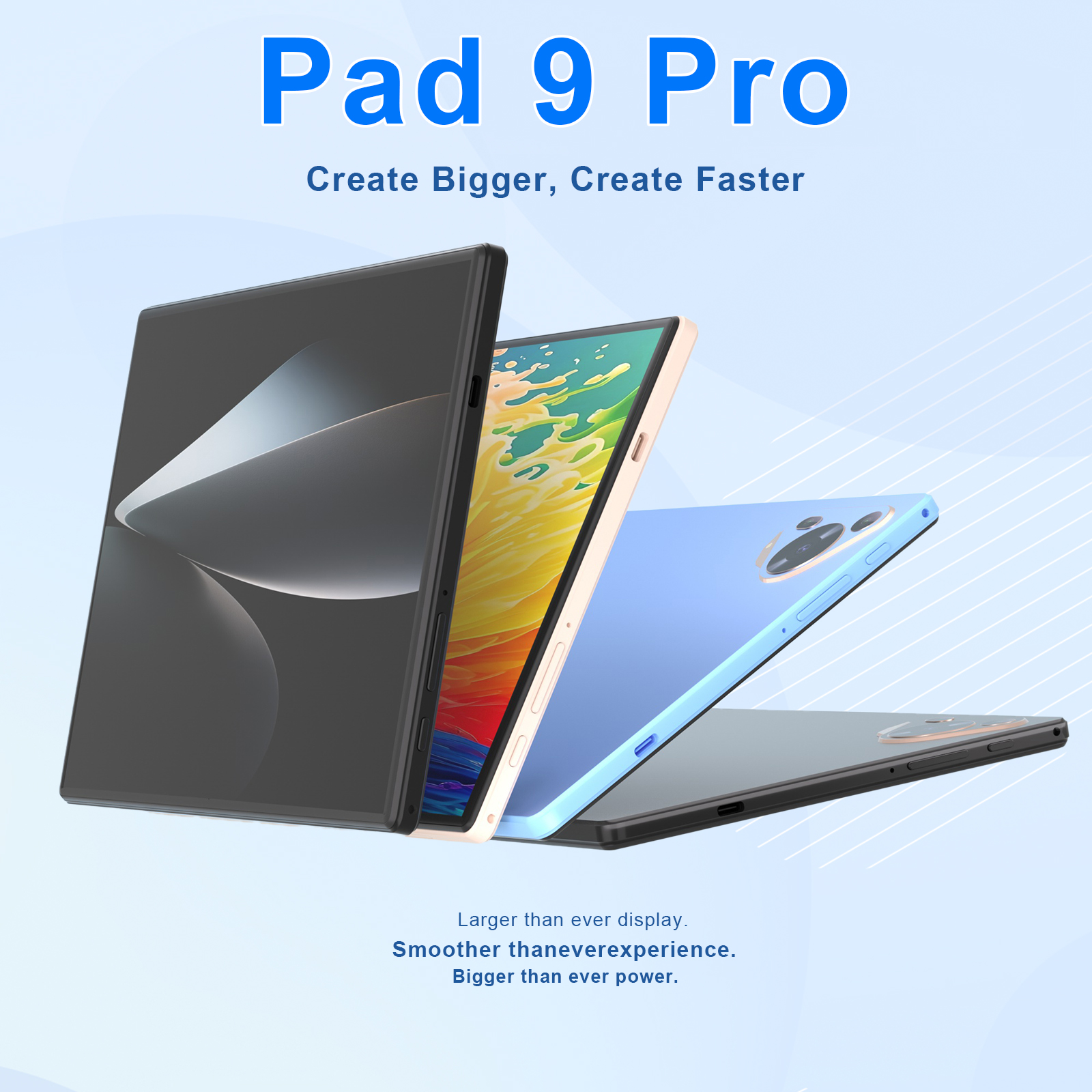 Pad 9 Pro 10.1 pouces conception plein écran Snapdragon 8 Gen2 Android 13 24MP caméra avant 48MP caméra arrière tablette haute Performance