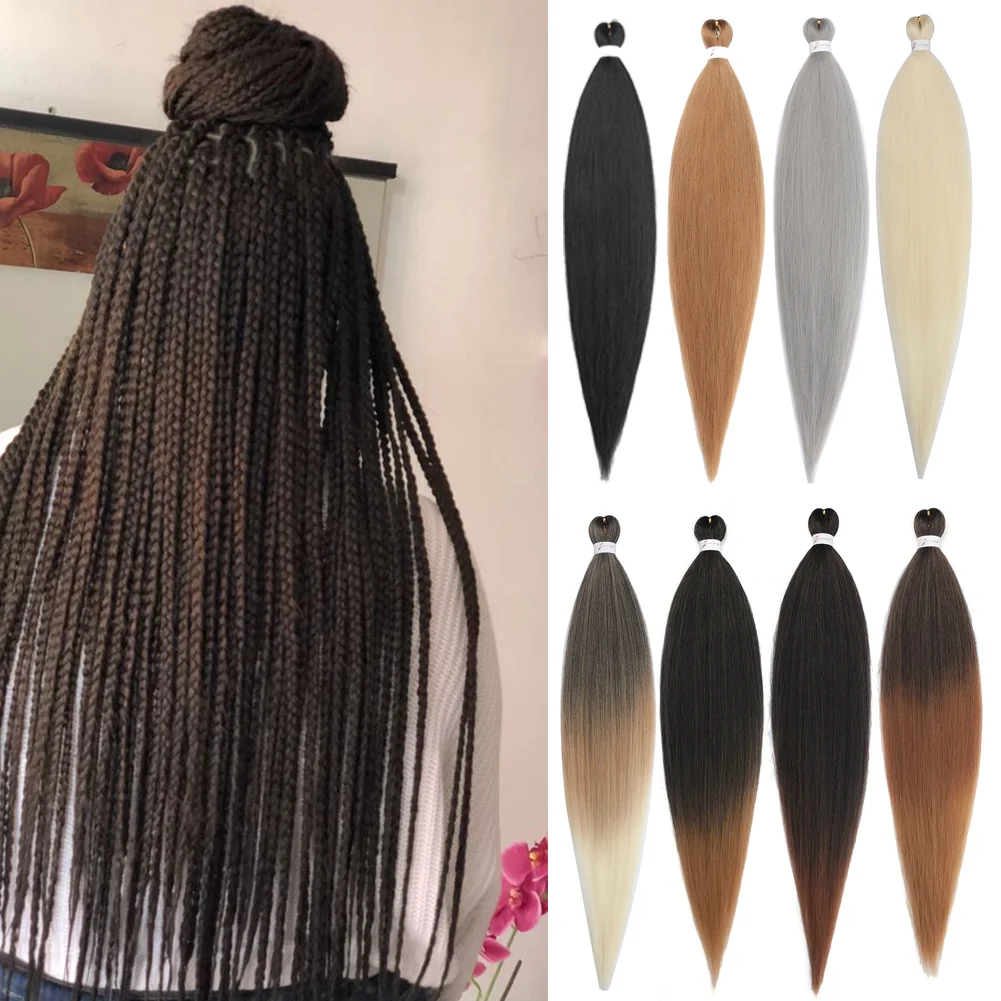 Pre-ยืด Braids ผม Professional Itch ฟรีการตั้งค่าน้ําร้อนเส้นใยสังเคราะห์ Ombre Yaki Texture Braid Hair Extensions