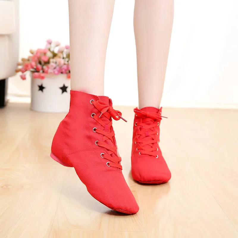 Sapato de sola dividida para homens e mulheres, sapatos esportivos, sapatos de dança jazz, meninos e meninas, preto, vermelho, branco, verde, marfim, cáqui, rosa, azul, lona