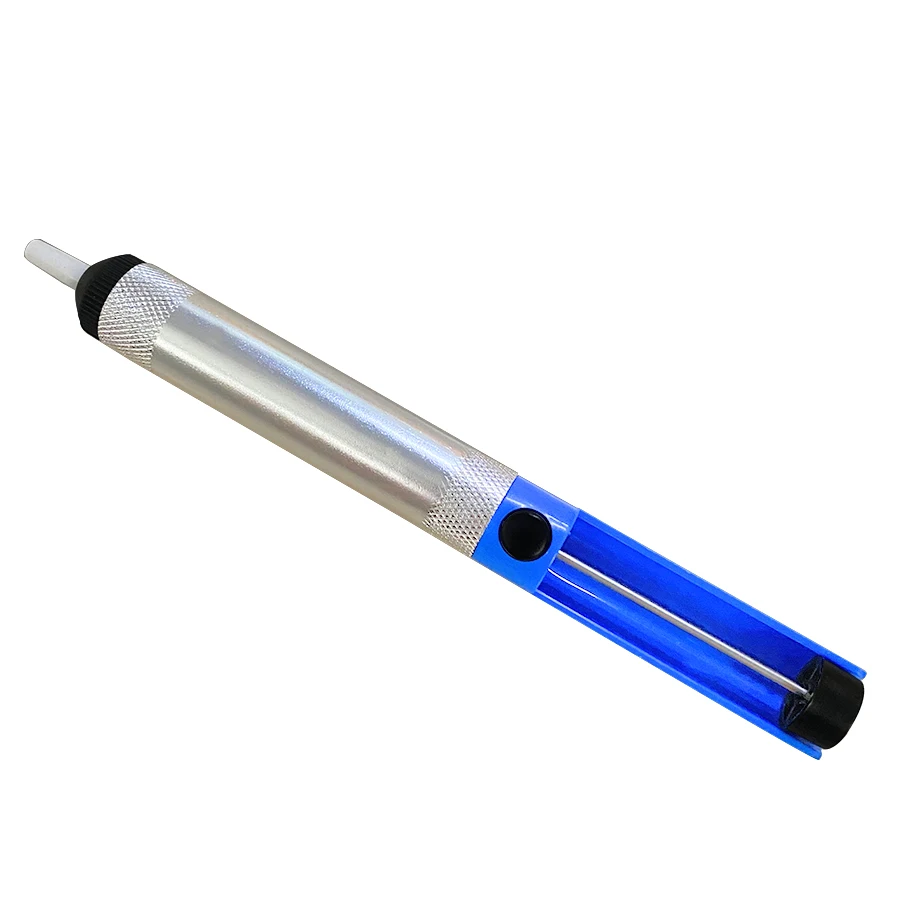 Aluminiowa pompa ssąca do rozlutowywania Narzędzie do lutowania przyssawka ssąca cyna urządzenie do usuwania pióra niebieska lutownica próżniowa rozlutownica