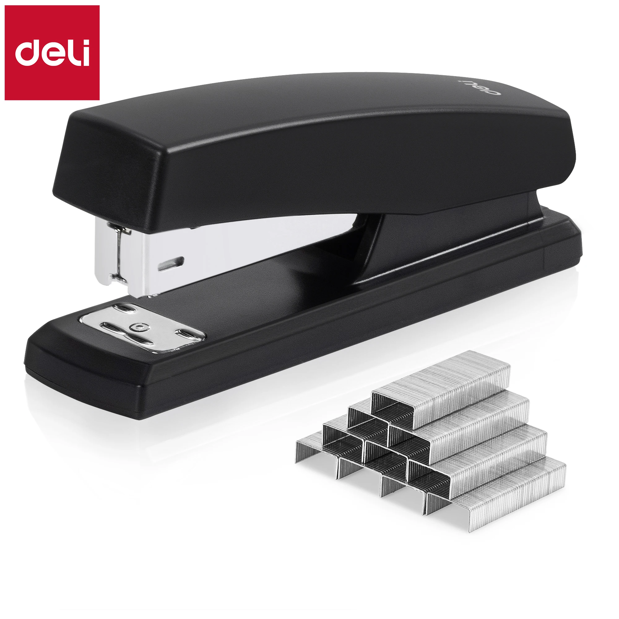 Deli 0425 Heavy Duty Stapler With 1BOX Staples 20 Sheet Capacity Labor-Saving Design Stationery For Office School Supplies