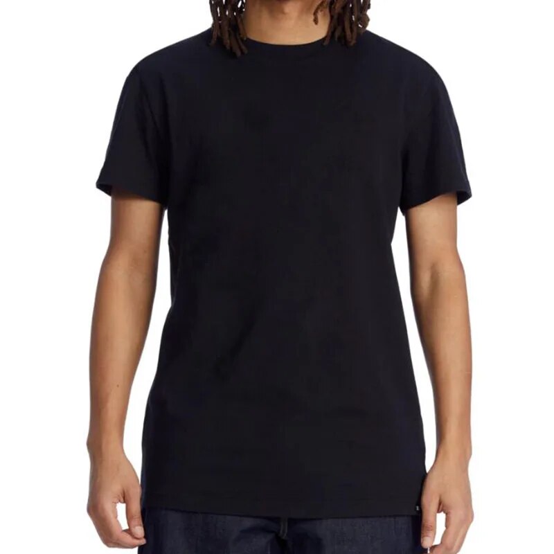 T-Shirt d'été décontracté pour hommes, couleur unie, doux et ample, col rond, ample, doux et frais, en coton, à manches courtes