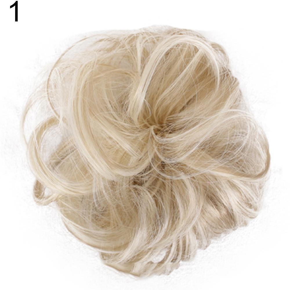 สังเคราะห์ผมยุ่ง Chignon Scrunchies ผมปลอม Band Braid Hairpiece หางสําหรับผู้หญิงสังเคราะห์ Wrap หางม้าหยิก