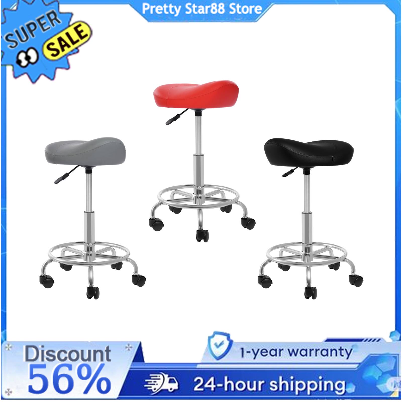 Banco de sela de elevação para spa de escritório, fácil de limpar, ergonômico, ajustável, para estudo doméstico/sala de estar