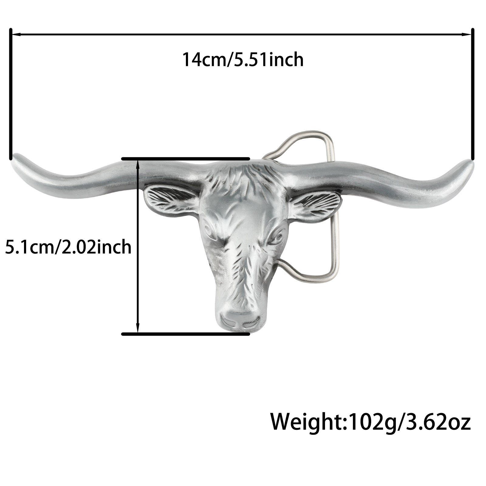 Kuhkopf-Gürtelschnalle aus Legierung