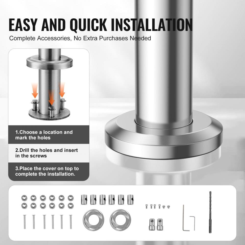 Geländer Stainless Steel Treppengeländer Handlauf 3 Querstäbe 1200x104x1060mm