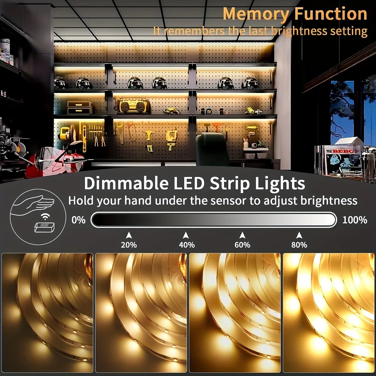 USB PIR LED Strip Lights DC 5V Smart Dimmer Motion Sensor Switch On/off Control Backlight Tape TV Lamp Tape Bedroom Home Decor