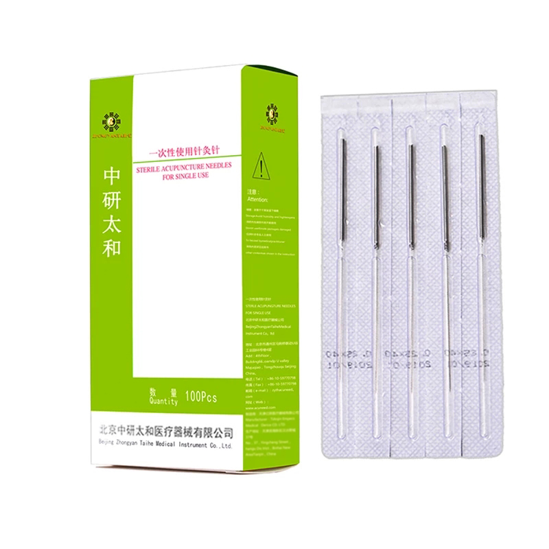 ZHONGYAN TAIHE 100 Uds aguja De Acupuntura masaje De belleza embalaje De diálisis estéril desechable Agujas De Acupuntura