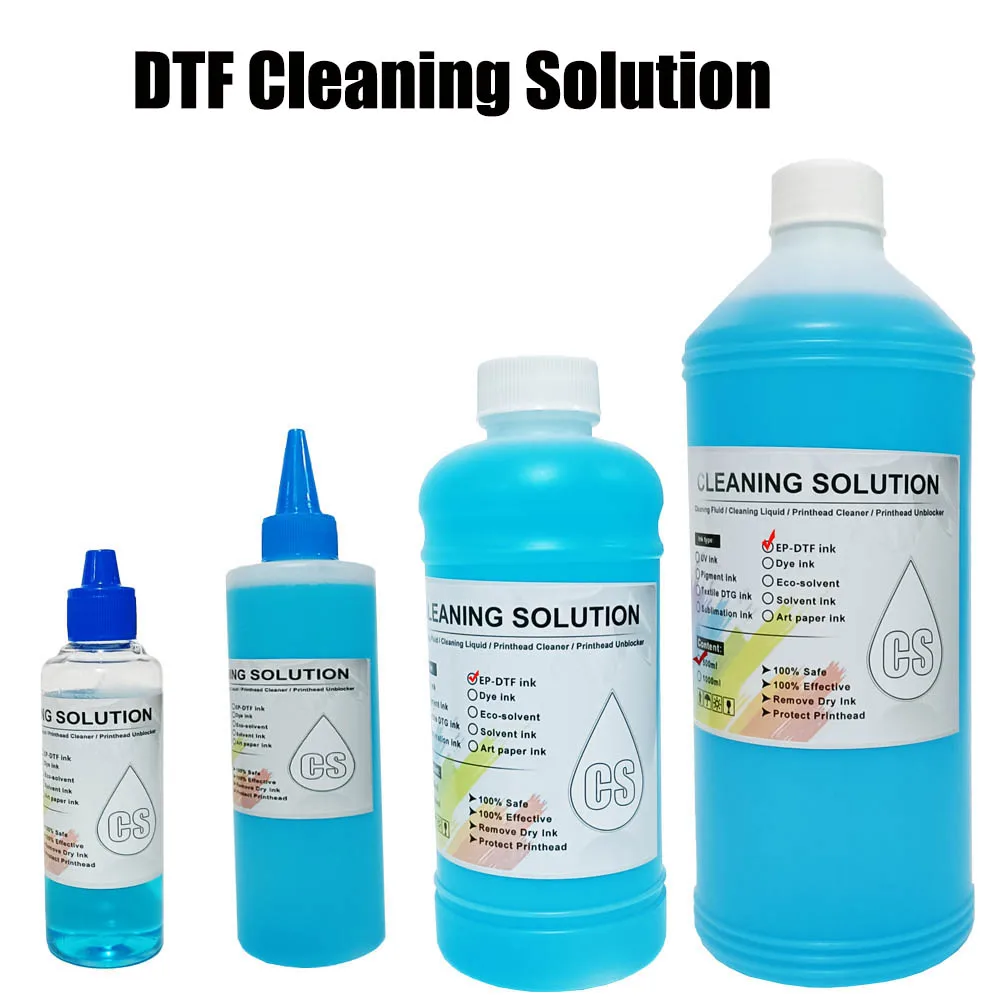 Solução de limpeza de tinta dtf, limpeza forte para epson dx4 dx5 dx7 l1800 l805 l800 1390 i3200 dtf líquido de limpeza