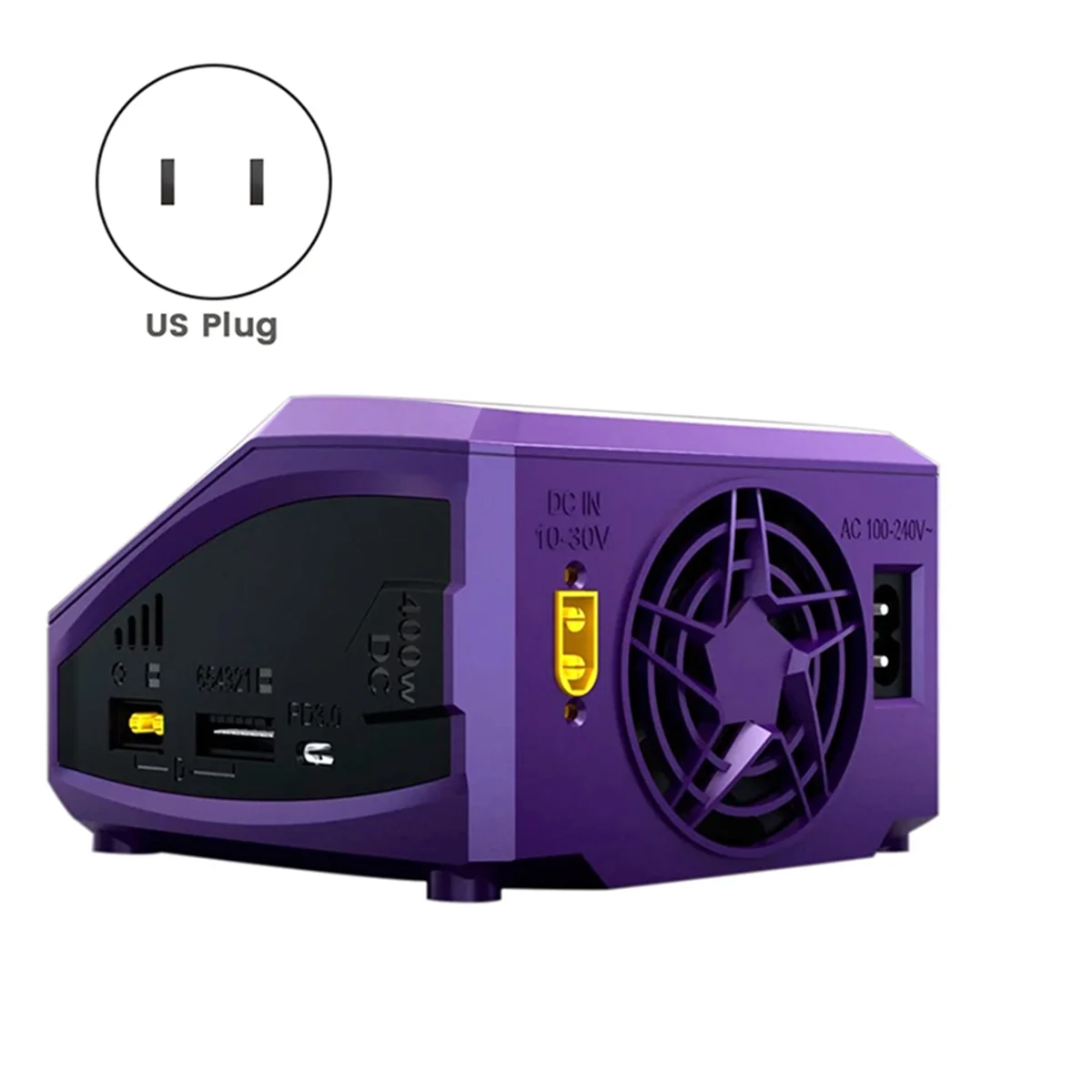 Pengisi Daya T06C-SkyRC Q200neo AC 200W DC 400W 10A 4 Port Output AC/DC Pelepasan Pengisi Daya Seimbang Pintar untuk 1-6S LiPo 20W PD3.0,US