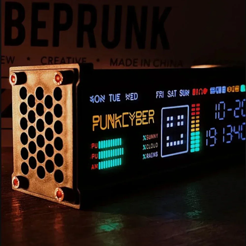 Creative Electronic fluorescente Tube Matrix Cyberpunk Spectrum WFD Retro Electronic Tube Clock Function decorazioni Desktop