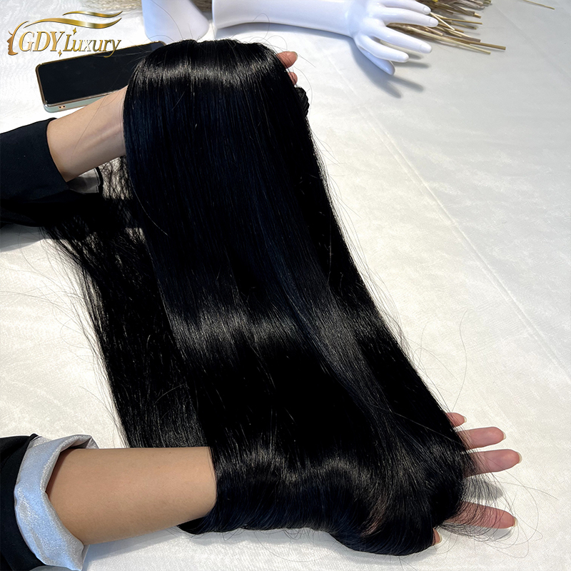 12A ベトナム生毛バンドル ストレート バンドル 100% 人毛 # 1B ナチュラル ブラック ストレート 未処理ヘアエクステンション ティサージュ