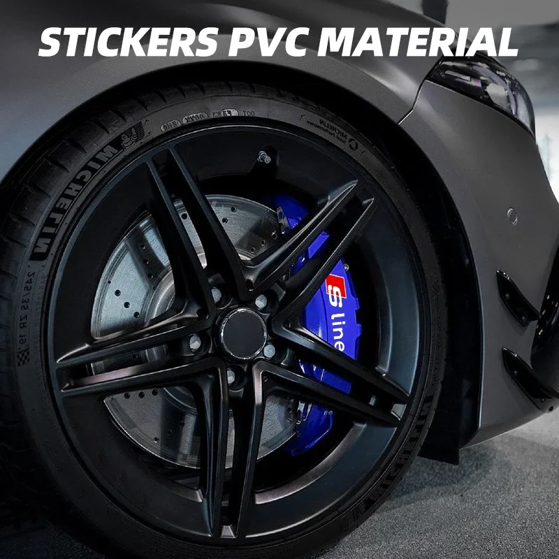 6pcs Heat Resistance Caliper Decals Wheel Decor Vinyl Stickers for audi S Line A1 A3 A4 A5 A6 A7 Q5 Q7 RS3 RS S3 S4 S5 S6 S7 S8