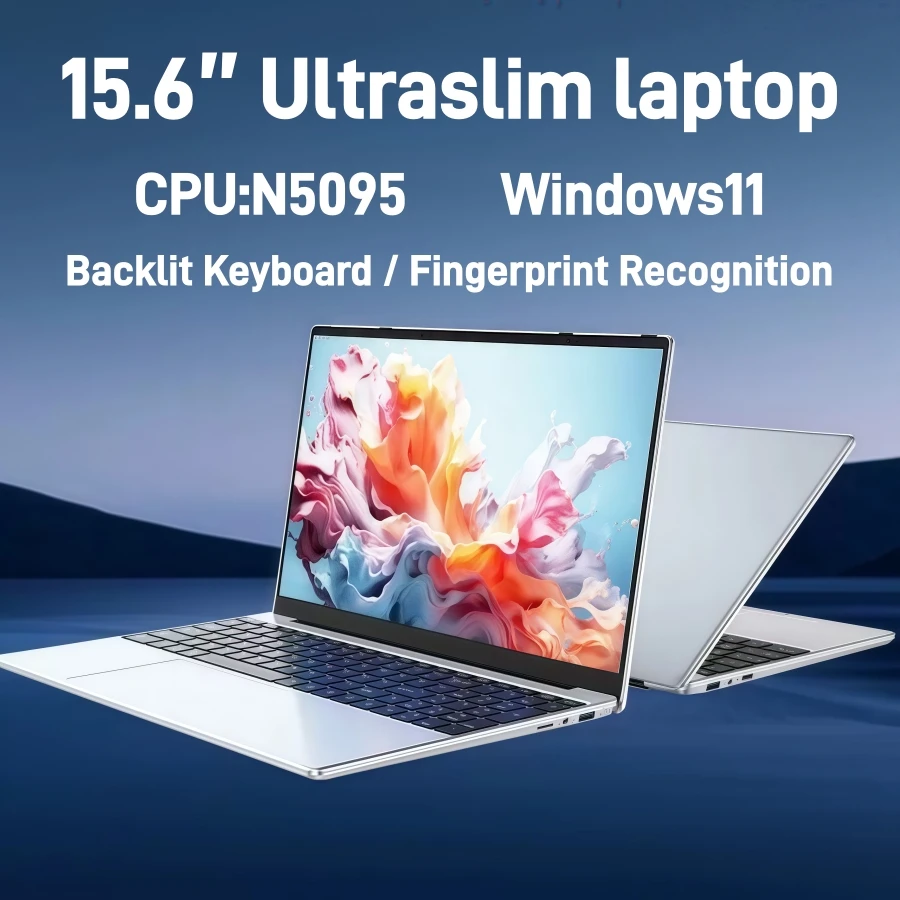 15,6 "IPS intel N5095 portátiles para juegos ordenador portátil Windows11 16GB 32GB DDR4 512G 1TB SSD Teclado retroiluminado ofertas