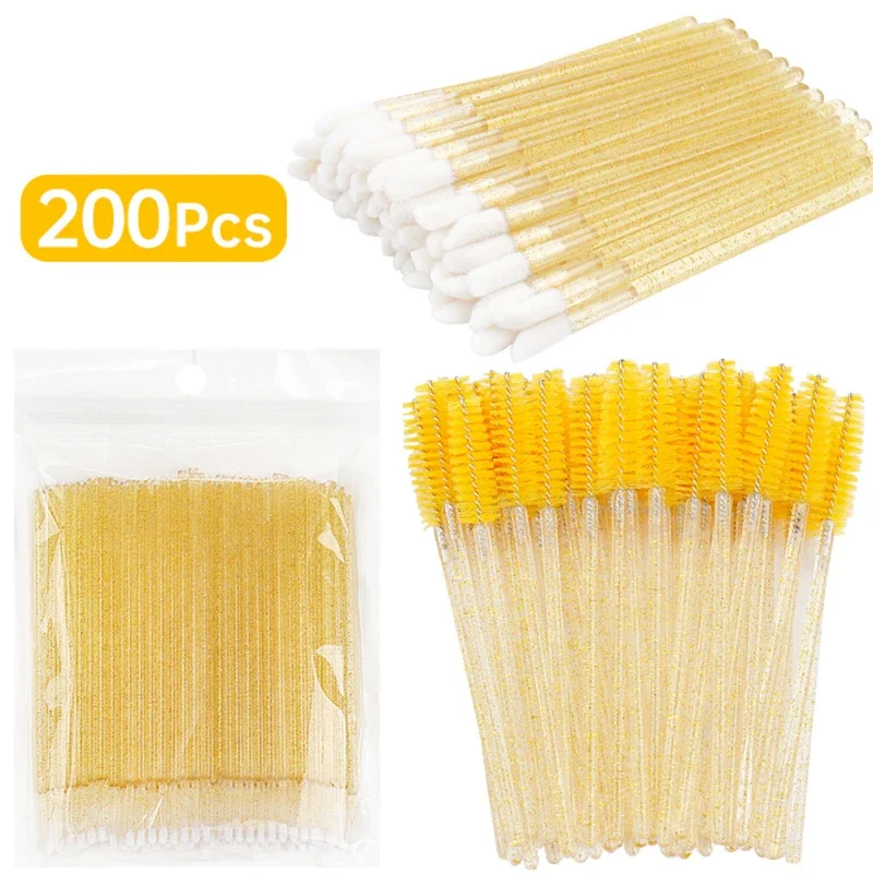 200 PCS Eyelash EXTENSION พิเศษขนตาแปรง Micro แปรงแปรงขนตา Lipline แปรงผ้าฝ้ายสําหรับ Eyelash EXTENSION TOOL