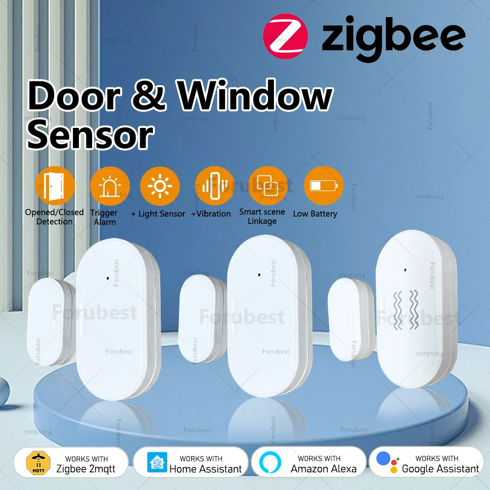 Zigbee Tür Sensor Fenster Kontakt Öffnen Schließen Detektor Mit Helligkeit/Vibration Erkennung APP Steuerung Für Alexa Google Hause Z2M
