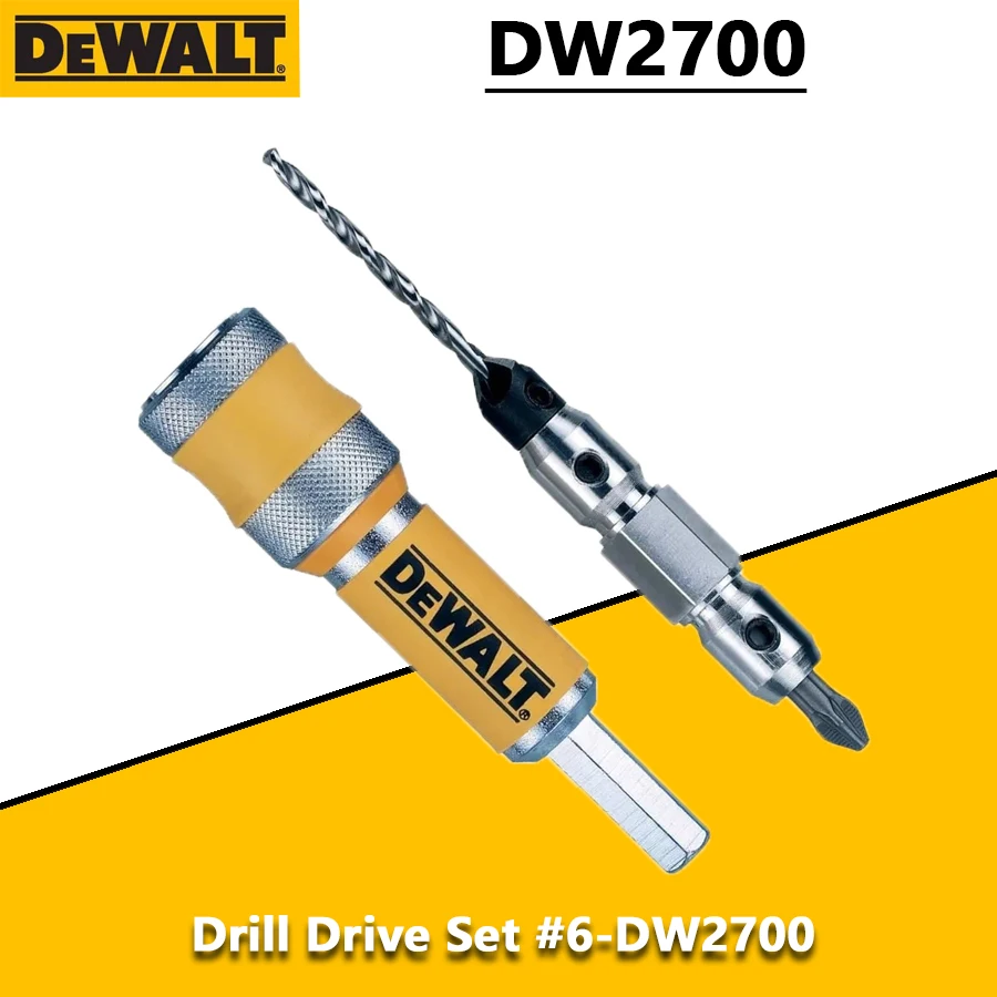 เดวอลท์ DW2700 # 6 เจาะชุดไดรฟ์เจาะ Flip Drive Complete Unit 2 in 1 Countersink เจาะไม้ Bit 6 มม.อุปกรณ์เสริม