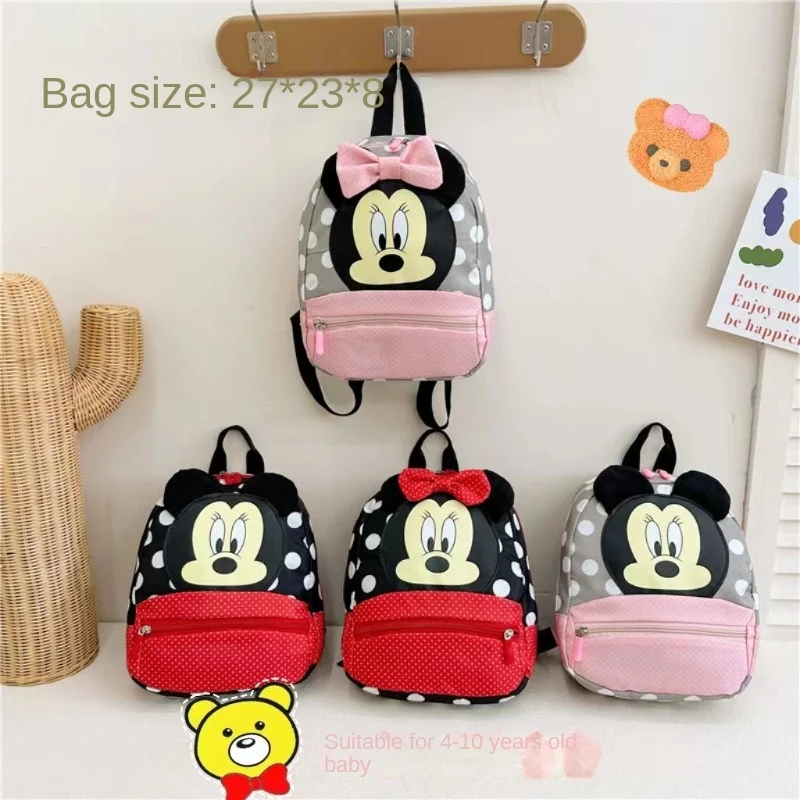 กระเป๋าเป้สะพายหลังการ์ตูนสําหรับเด็กทารกเด็กหญิง Minnie Mickey Mouse เด็กน่ารักกระเป๋านักเรียนอนุบาลกระเป๋านักเรียนเด็กของขวัญ