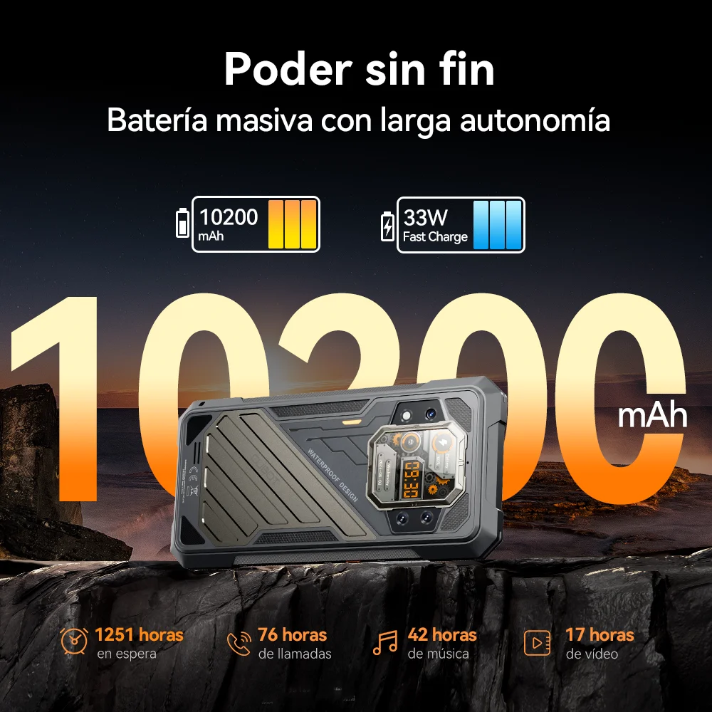 CUBOT KINGKONG X, Smartphone 5G, 32GB de RAM (16GB + 16GB extendido), 256/512GB de ROM, 10200 mAh, pantalla de 6.583" 120 Hz, cámara de 100MP, NFC phone, telefonos movil [Envío desde almacén europeo, Entrega en 7 días]