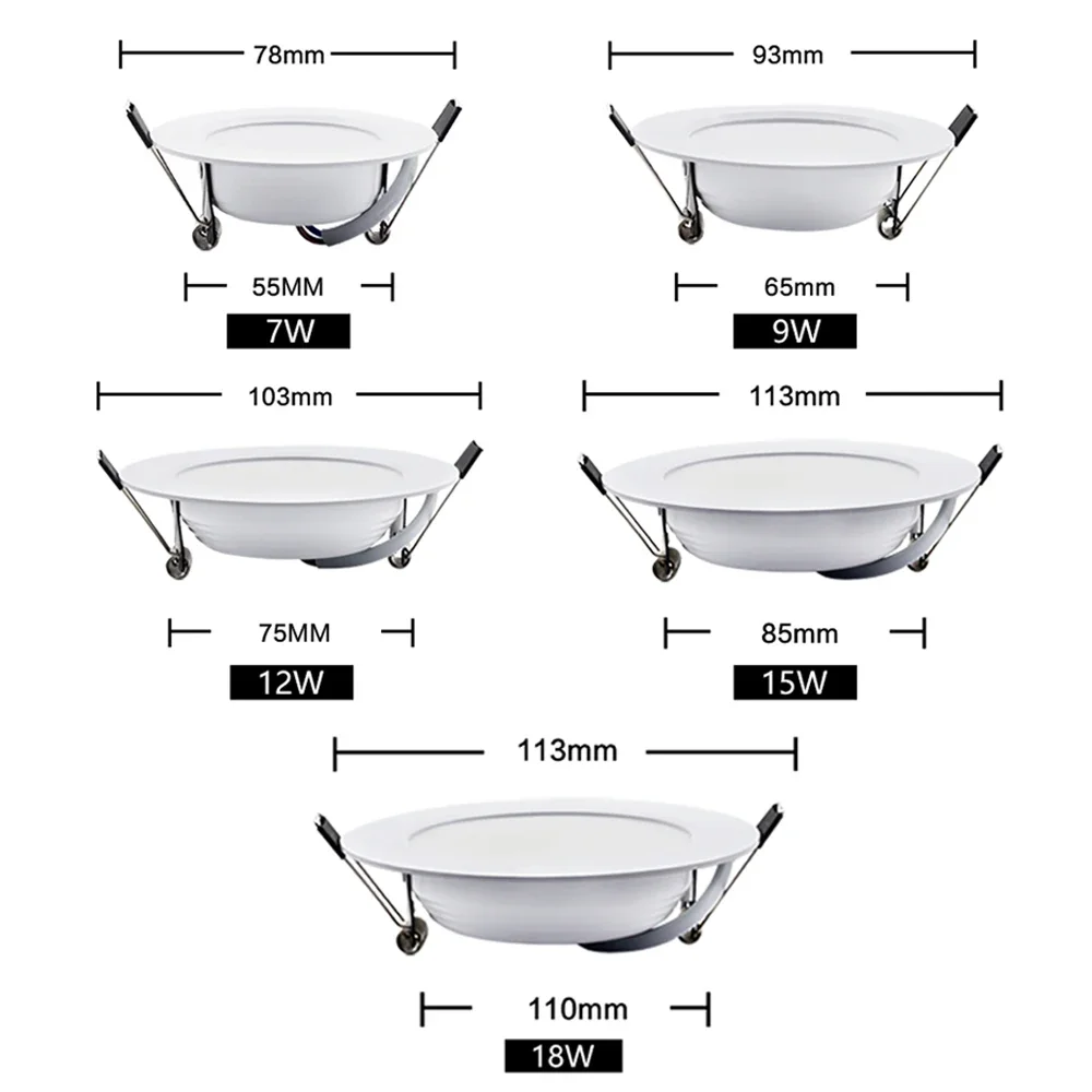 10 ピース/ロット LED ダウンライト 220V 凹型ラウンド天井ダウンライト寝室屋内リビングルーム家の装飾照明 LED スポットランプ