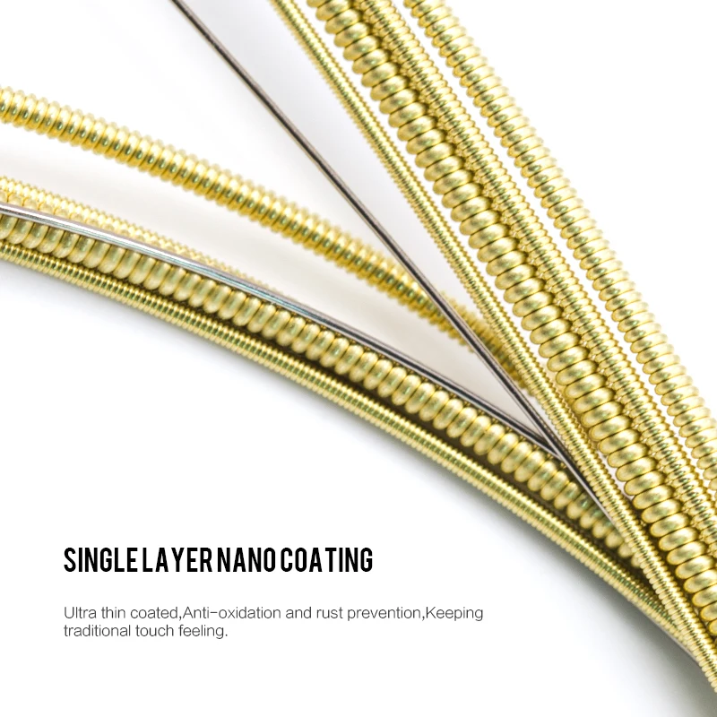 Orphee Acoustic Guitar String 6Pcs/Set Hexagonal Core Full Bright Tone Folk Guitar String TX620 TX630 TX640 Guitar Accessories
