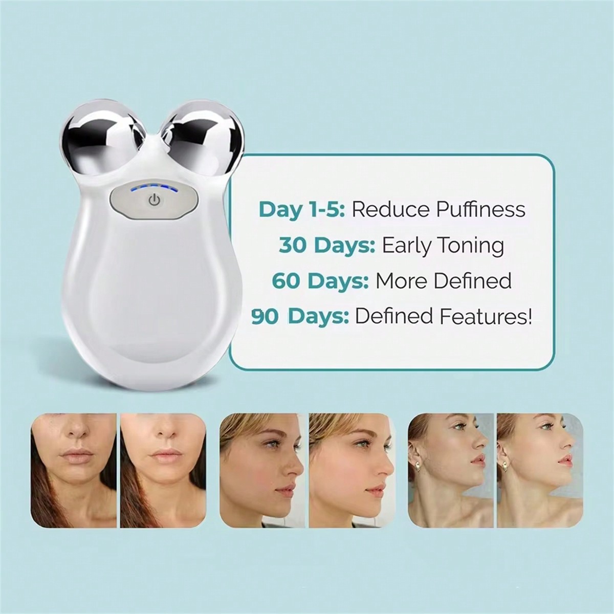 Mini dispositif de tonification du visage Portable pour la maison, masseur Anti-âge à microcourant pour l'élimination des rides des yeux