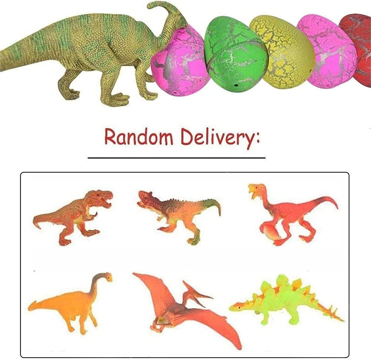 60 Stück Dinosaurier-Eier, wachsen im Wasser, Osterkorbfüller, Luke Egg Crack Science-Sets, Neuheitsspielzeug, Ostergeschenke (Farbe zufällig)