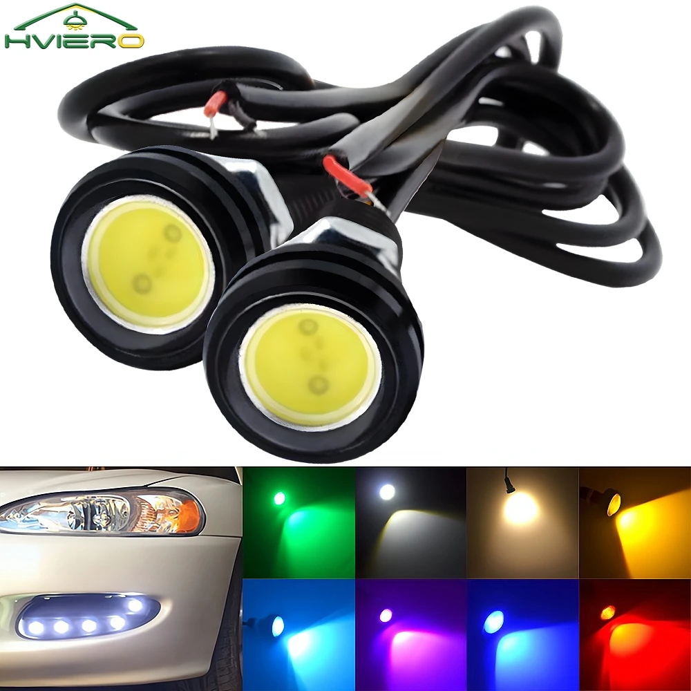 2X T10 Dc 12v 23mm luz de ojo de águila 2,5 W Auto Led de conducción diurna de respaldo lámparas de señal de estacionamiento de Moto iluminación antiniebla impermeable fuerte