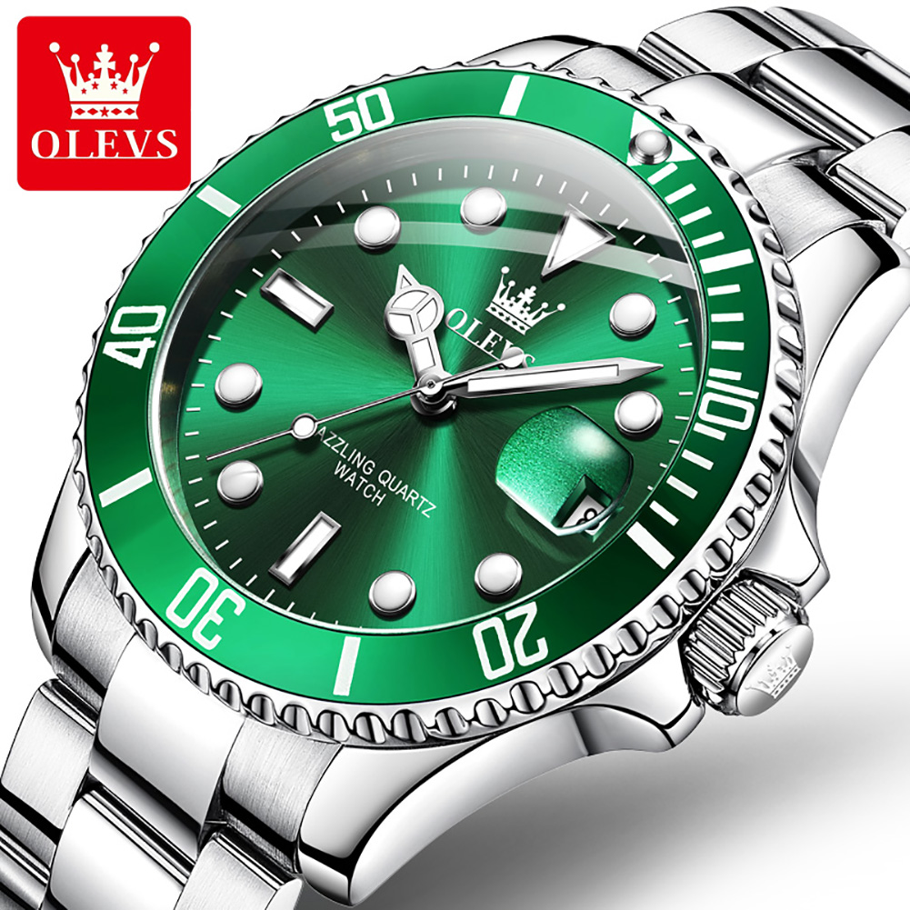 OLEVS-Relógio de pulso masculino e feminino, relógio de amor, série fantasma da água verde, top de luxo, original