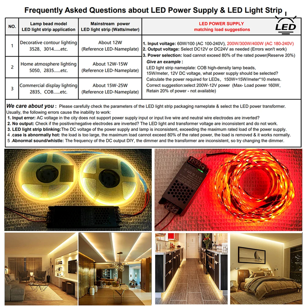 Adaptador de alimentação led silencioso ultrafino ac 180v-240v 400w dc 12v/24v transformador de iluminação led adequado para barras de luz led/tela