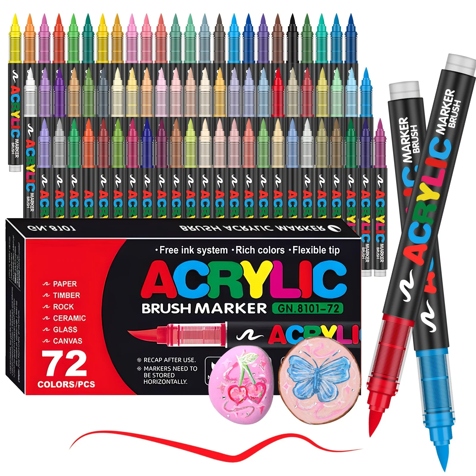 12-120 colori vernice acrilica penne pennarelli punta pennello pennarelli per pittura su roccia legno tela pietra regalo di natale artigianato fai da te