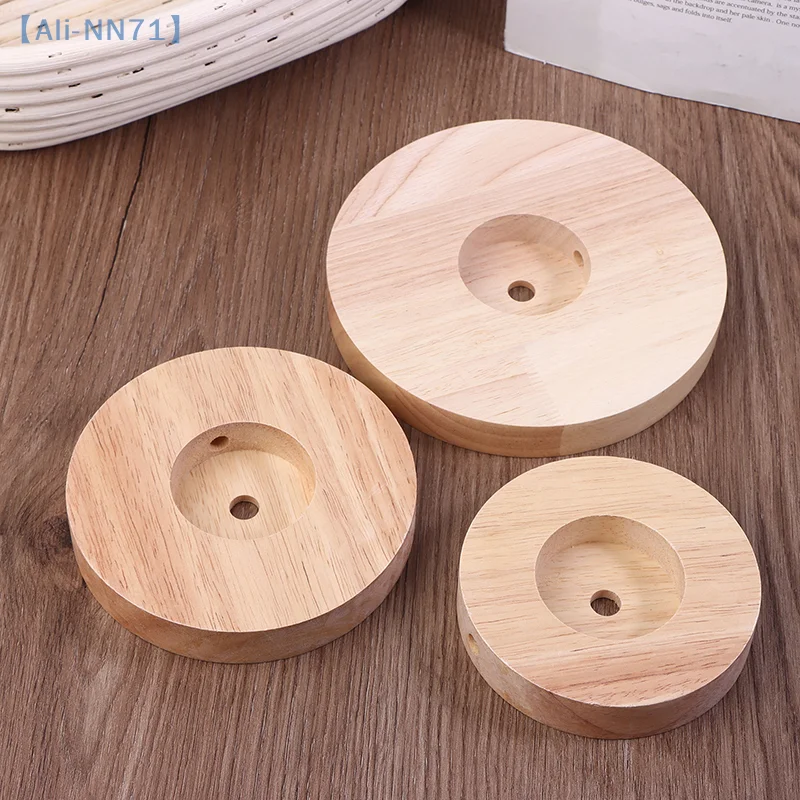 【NN71】10CM 12CM 15CM Base de lâmpada de mesa de madeira redonda base de lâmpada de exibição de madeira maciça peças de luz suporte para bases de lâmpada de mesa DIY