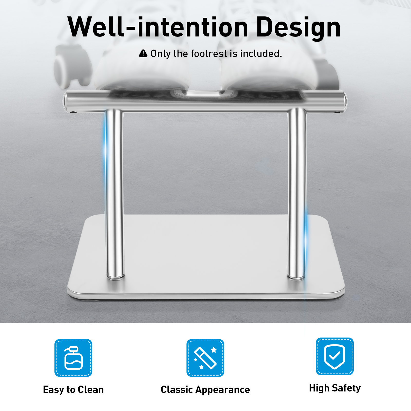 Reposapiés de salón profesional, taburete de pie ergonómico resistente de acero inoxidable para silla de peluquero, Base antideslizante para oficina debajo del escritorio