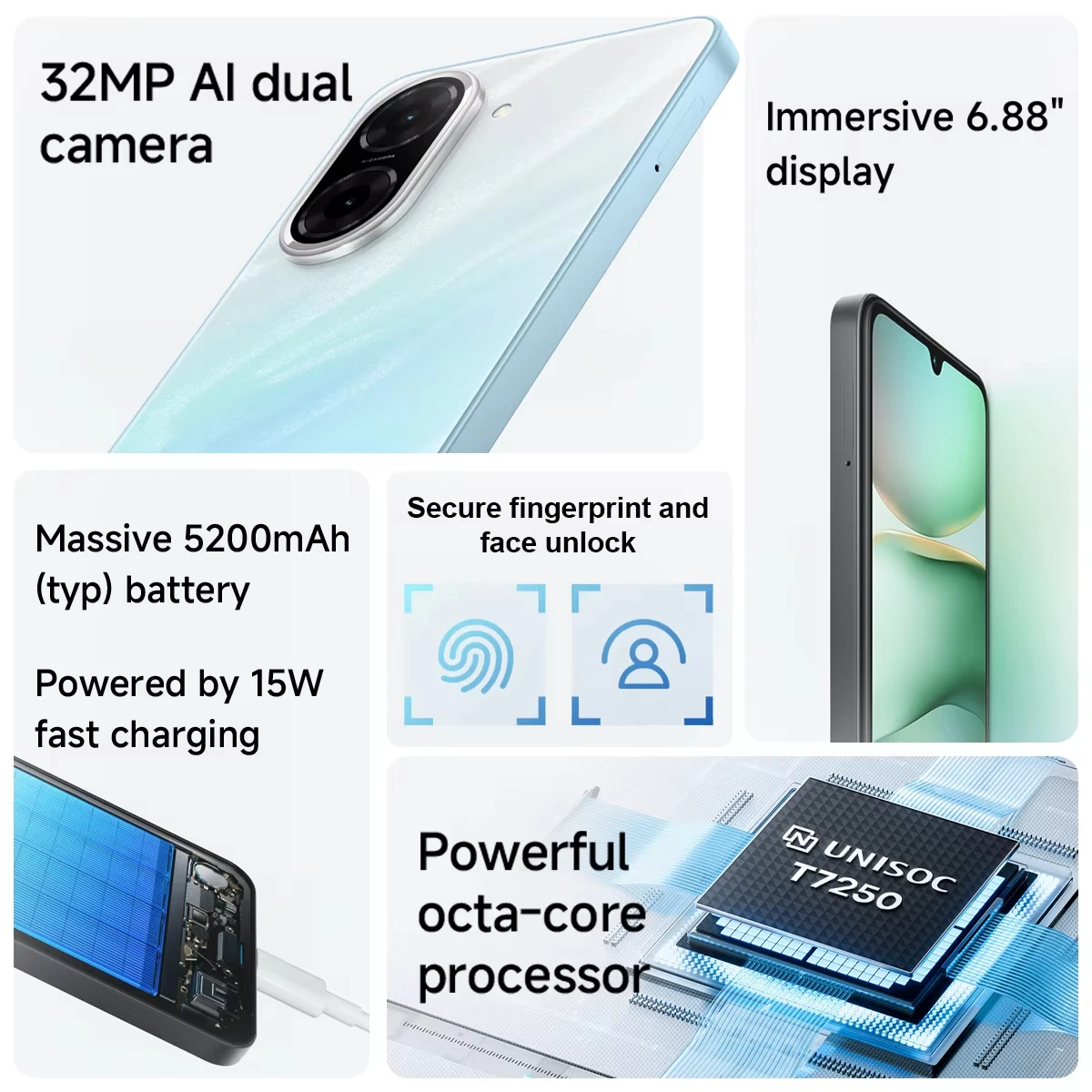 【Brand+】Global Version Redmi A5 Unisoc T7250 Processor 32MP Main Camera 6.88" Large Screen Supports 15W Fast Charging