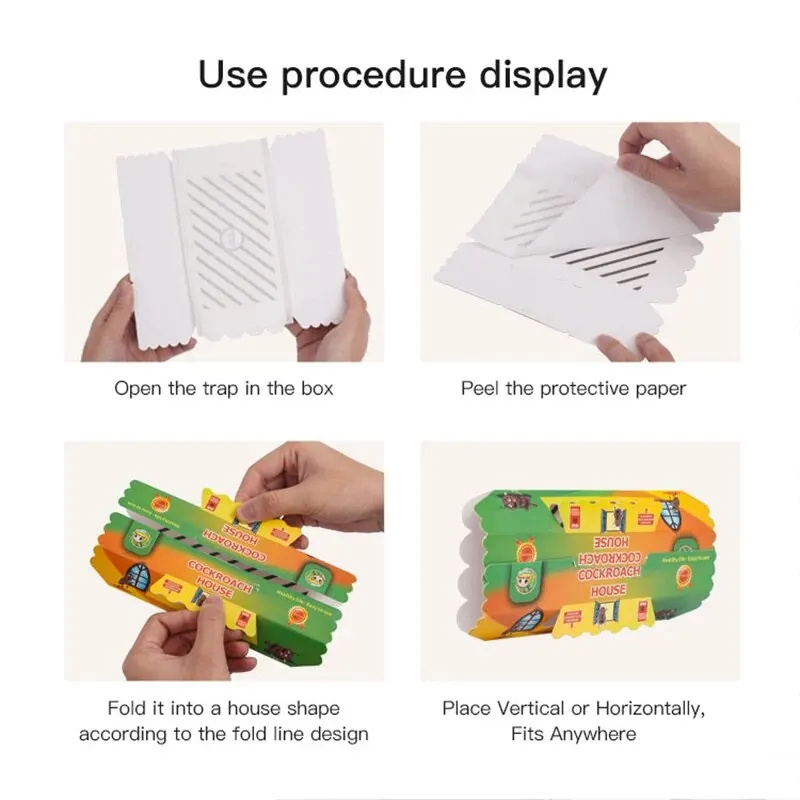 5Pcs Roach Trap Living Room Kitchen Bedroom Restaurantwarehouse Available Roaches Ants Spiders Insect Board