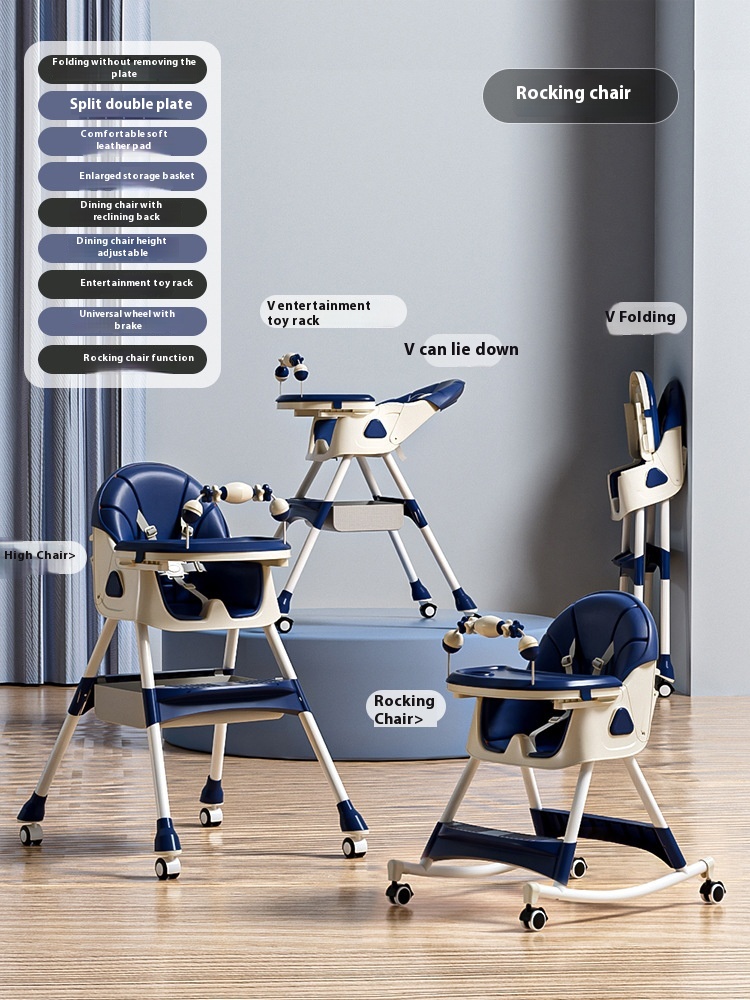 Cadeira de jantar para bebês em vários estilos, multifuncional, ajustável, cavalo de balanço, cadeira de bebê com altura ajustável, banco de jantar infantil.