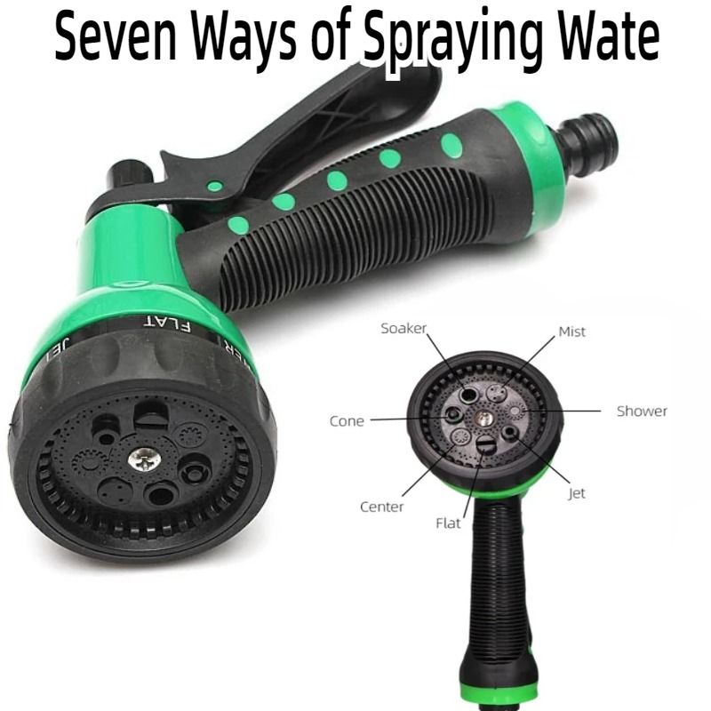 Tubo flessibile da giardino con bobina in EVA Tubo flessibile per acqua da giardino con riavvolgimento a molla con connettore da 3/4" con spruzzatore a 7 funzioni per il lavaggio dell'auto da bagno degli animali domestici