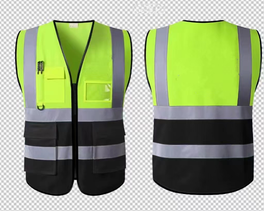 Pink Women's Reflective Safety Vest Front Pocket Zipper High Visibility Safety Vest Meets ANSI/ISEA Standards