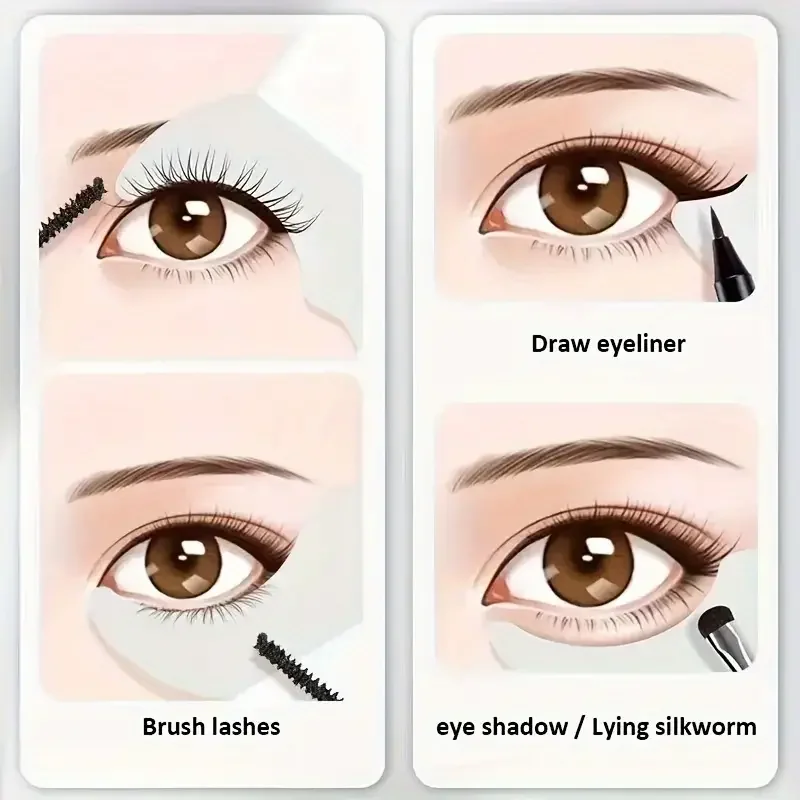 Herramienta auxiliar de maquillaje de ojos de silicona: rímel/sombra/delineador de ojos multifuncional, reutilizable, adecuada para maquillaje de ojos para principiantes