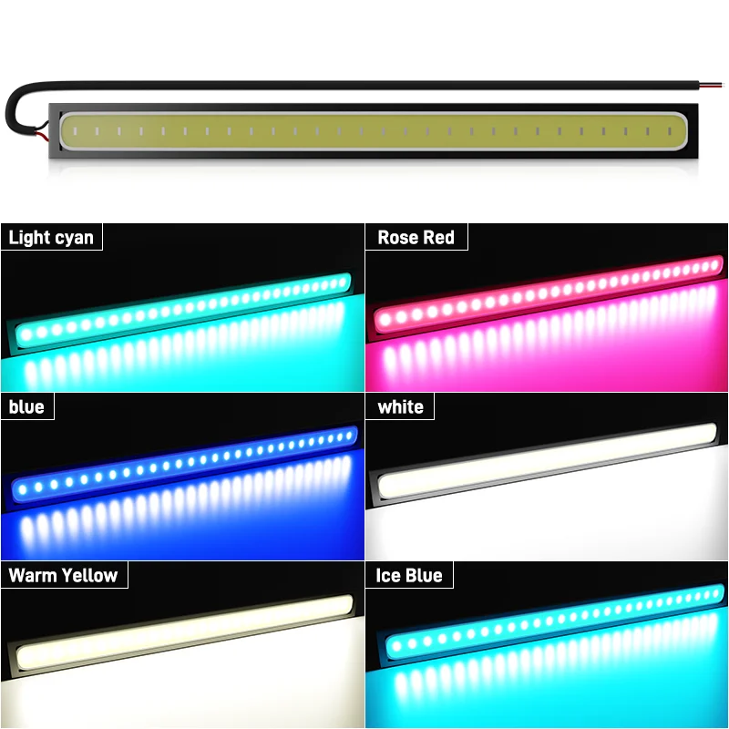 10 ชิ้น 17 เซนติเมตรรถวิ่งกลางวันไฟ Super Bright Led COB หมอกโคมไฟ 12 โวลต์กันน้ํา Auto ภายใน DRL โคมไฟทํางานแถบไฟบาร์