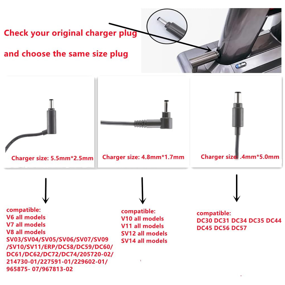 다이슨 DC30 DC31 DC34 DC35 DC44 DC45 DC56 DC57 진공 청소기 23.45V 충전 케이블 충전기 용 충전기