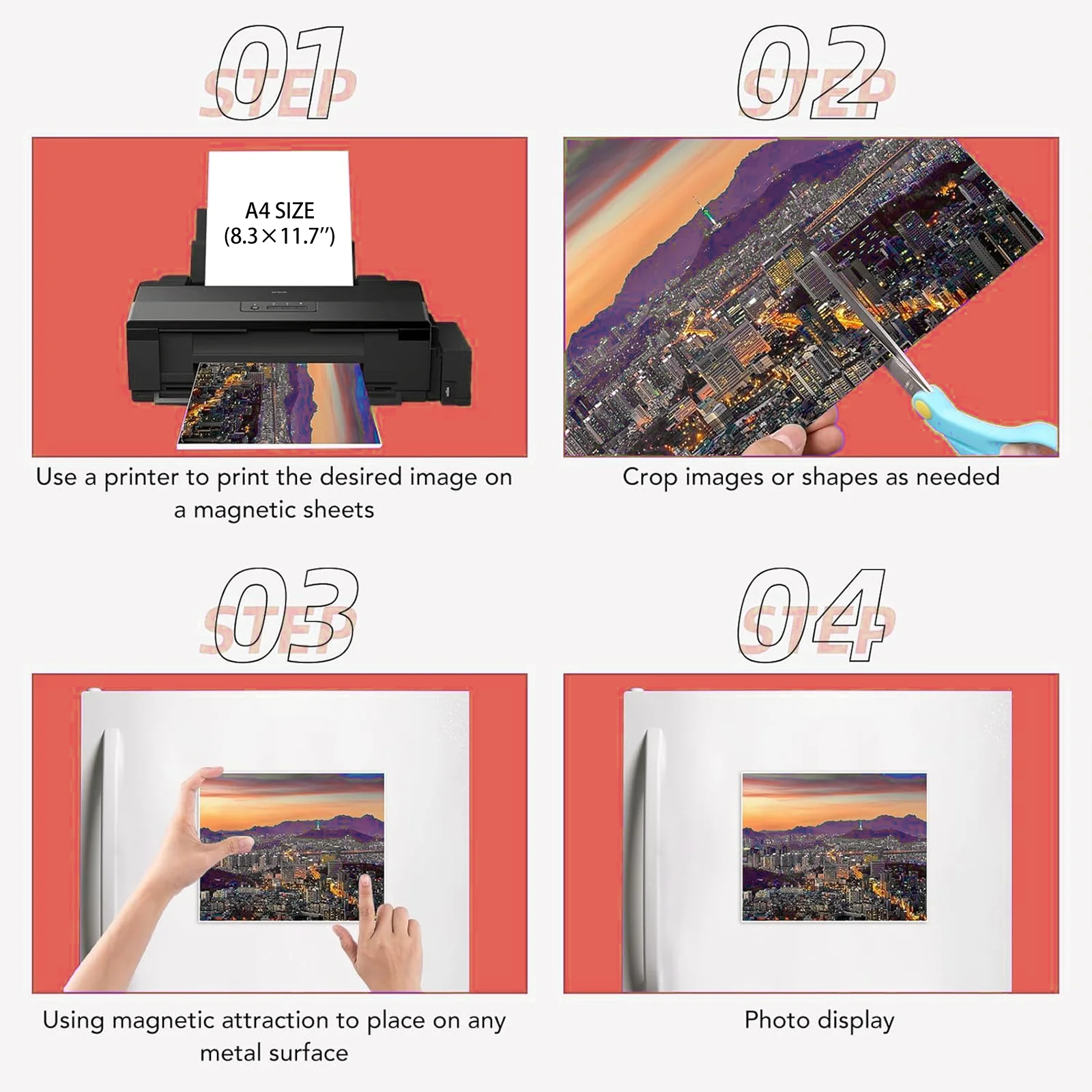 5 แผ่น A4 กระดาษภาพถ่ายแม่เหล็ก Matte FINISH ยืดหยุ่นพิมพ์อิงค์เจ็ทแม่เหล็กการพิมพ์แผ่นสําหรับอุปกรณ์สํานักงาน