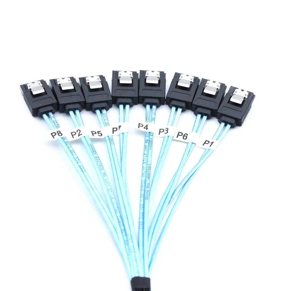 4/6/8 pçs/set Sata Para Sata Cabo 6 Portas/Set SATA 3.0 Data Cabo 7 Pinos para 7 Pinos Sas Cabo 12 Gbps HDD Para Servidor NAS PC
