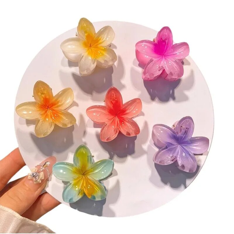 Pinces à cheveux dégradées, 6 pièces, nouvelle fleur, griffes, petite taille, couvre-chef à la mode, épingle à cheveux, Barrette en forme de crabe, accessoires pour cheveux pour femmes