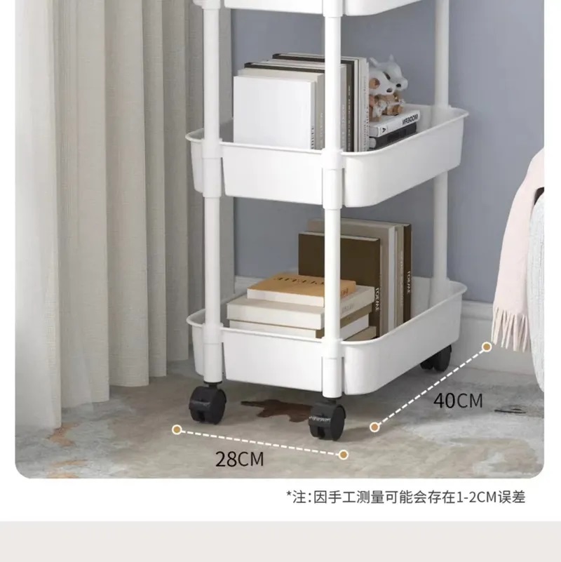 Trolley Storage Rack Kitchen Furniture Floor Multi-layer Snacks Baby Living Room Bedroom Bathroom Mobile Storage Rack Trolleys