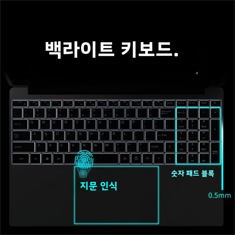 15.6인치 IPS 인텔 N5095 게이밍 노트북 휴대용 컴퓨터 PC 윈도우11 16GB 32GB DDR4 512G 1TB SSD 백라이트 키보드 특가