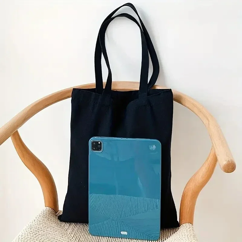 Bolso de compras de gran capacidad de lona de Color sólido Simple informal bolso de compras